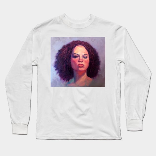 Portrait of Julia Long Sleeve T-Shirt by rozmcq